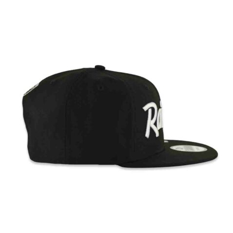 New Era 59Fifty Las Vegas Raiders Script Fitted Hat Black White - Image 6