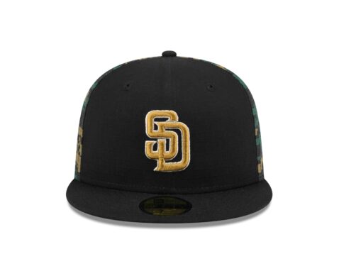 New Era 59Fifty San Diego Padres Fitted Hat Black Gold Digital Camouflage - Image 2