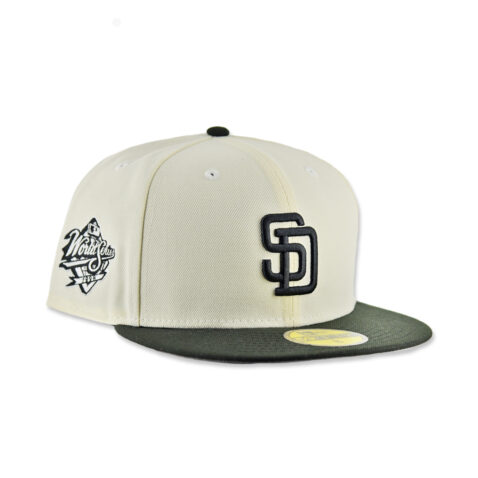 New Era 59Fifty San Diego Padres Two Tone Fitted Hat Chrome White Black - Image 3