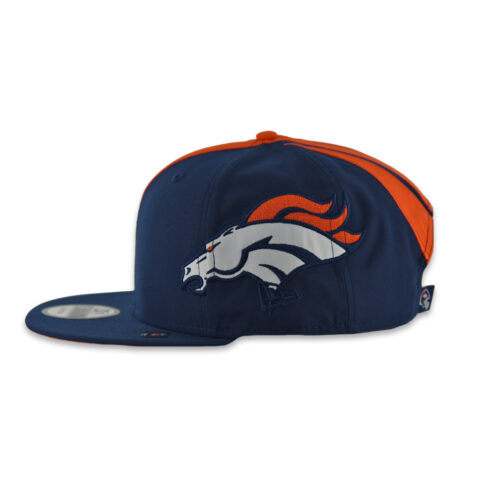 New Era 9Fifty Denver Broncos Helmet Snapback Hat Blue Orange - Image 4