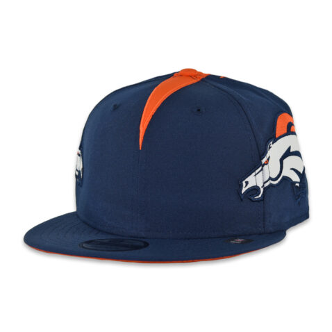 New Era 9Fifty Denver Broncos Helmet Snapback Hat Blue Orange