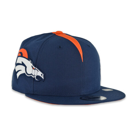 New Era 9Fifty Denver Broncos Helmet Snapback Hat Blue Orange - Image 3