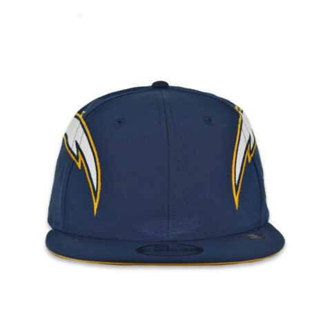 New Era 9Fifty Los Angeles Chargers Helmet Snapback Hat Dark Navy Blue Gold - Image 2