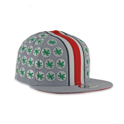 New Era 9Fifty Ohio State Buckeyes Helmet Snapback Hat Gray Scarlet Red - Image 3