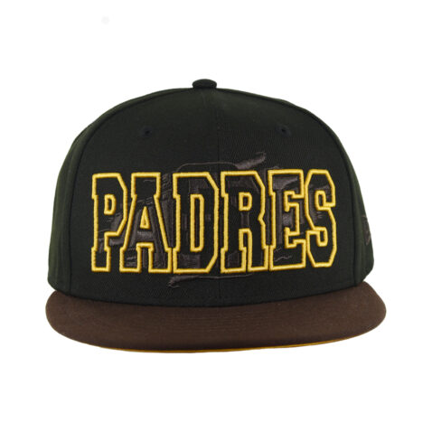 New Era 9Fifty San Diego Padres Splatter Snapback Hat Brown Black