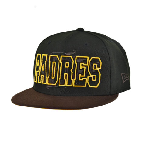 New Era 9Fifty San Diego Padres Splatter Snapback Hat Brown Black