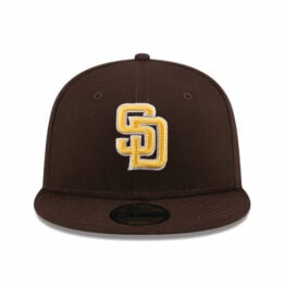 New Era 9Fifty San Diego Padres State Outline Snapback Hat Brown Gold