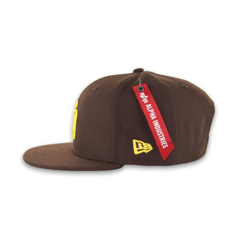New Era 9Fifty x Alpha Industries San Diego Padres Snapback Hat Brown Gold - Image 4