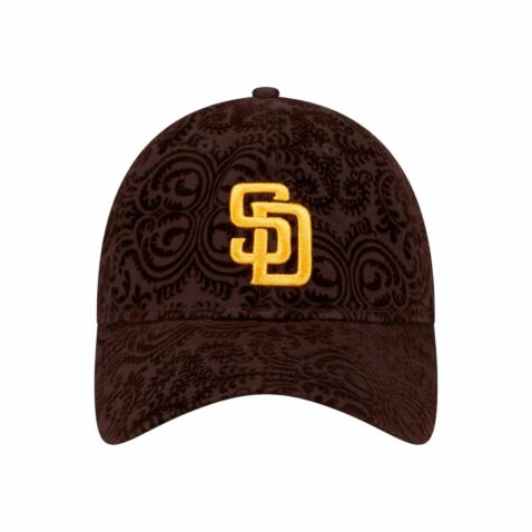 New Era 9Twenty San Diego Padres Flair Strapback Hat Burnt Wood Brown Gold