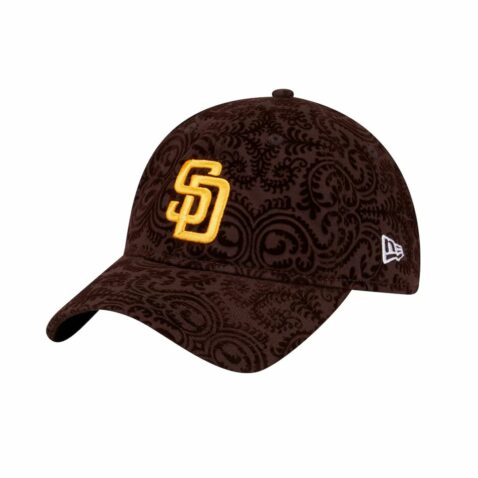 New Era 9Twenty San Diego Padres Flair Strapback Hat Burnt Wood Brown Gold