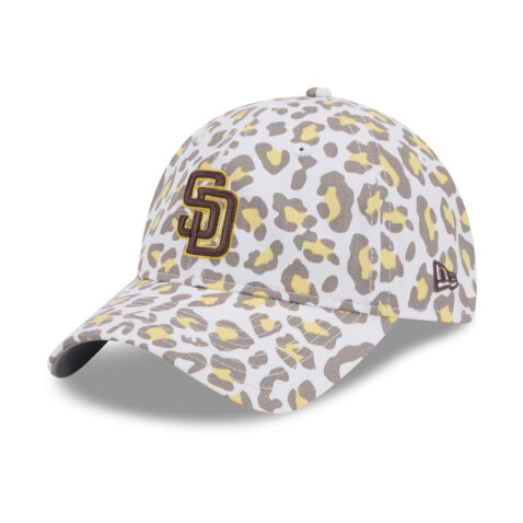 New Era 9Twenty San Diego Padres Leopard Print Strapback Hat White Gold Brown