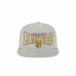 New Era Golfer San Diego Padres Throwback Corduroy Snapback Hat Gray Gold