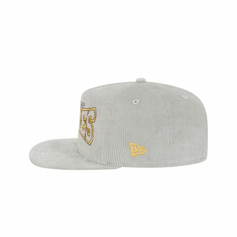 New Era Golfer San Diego Padres Throwback Corduroy Snapback Hat Gray Gold - Image 4