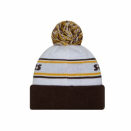 New Era San Diego Padres Knit Banded Pom Beanie White Brown Gold