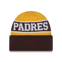 New Era San Diego Padres Knit Reverse Beanie White Brown Gold