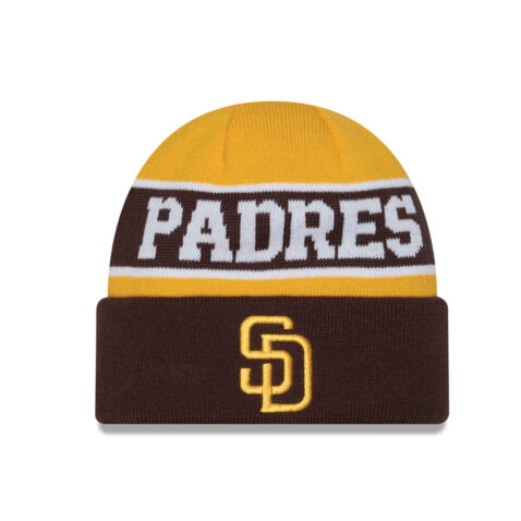 New Era San Diego Padres Knit Reverse Beanie White Brown Gold
