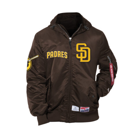 New Era x Alpha Industries San Diego Padres L2B Parka Jacket Brown New Era x Alpha Industries San Diego Padres L2B Parka Jacket Brown