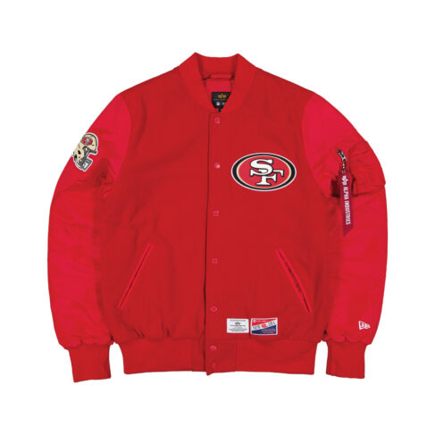New Era x Alpha Industries San Francisco 49ers MA-1 Letterman Jacket Scarlet Red