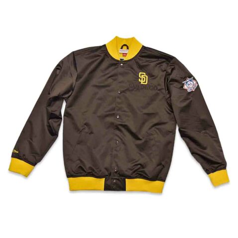 Mitchell & Ness San Diego Padres Team OG 3.0 Lightweight Satin Jacket Brown