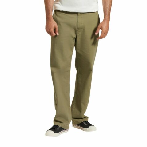 Brixton Surplus Herringbone Trouser Pants Olive Green - Image 2