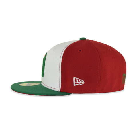 New Era 59Fifty Mexico Aztec Two Tone Fitted Hat White Red Green - Image 4