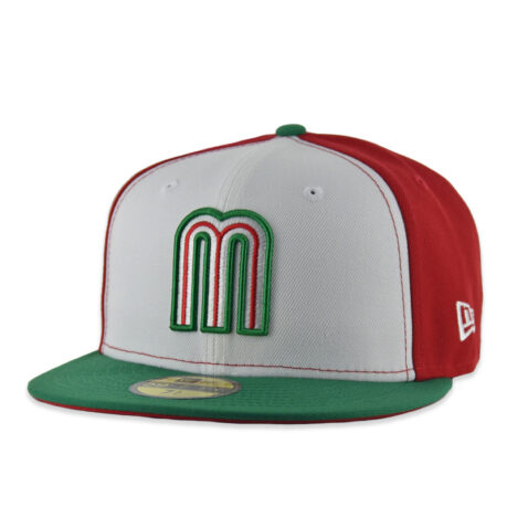 New Era 59Fifty Mexico Aztec Two Tone Fitted Hat White Red Green