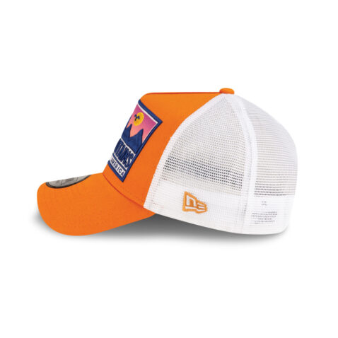 New Era 9Forty Rocky Mountains Patch Mesh Trucker A-Frame Snapback Hat Burnt Orange White - Image 4