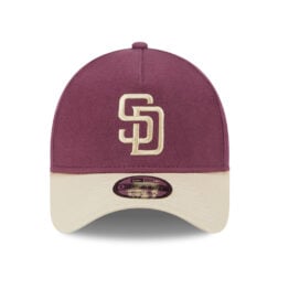 New Era 9Forty San Diego Padres Moleskin Crown A-Frame Snapback Hat Maroon Khaki