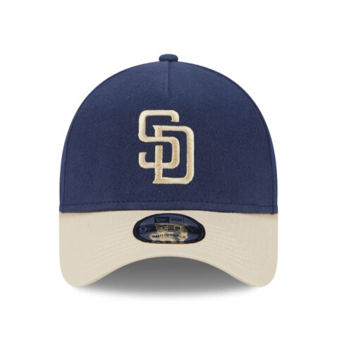 New Era 9Forty San Diego Padres Moleskin Crown A-Frame Snapback Hat Navy Blue Khaki