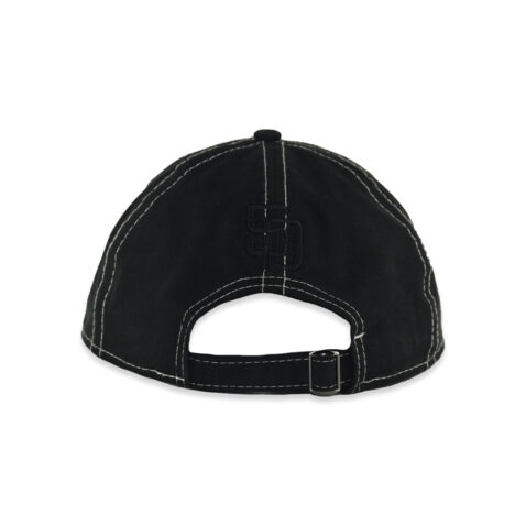New Era 9Twenty San Diego Padres Contrast Stitch Strapback Hat Black - Image 5