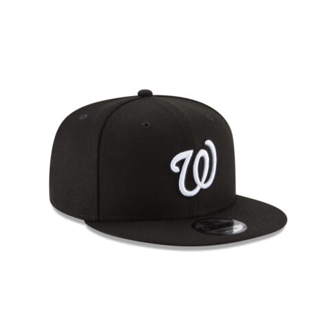 New Era 9Fifty Washington Nationals Basic Snapback Hat Black White - Image 3