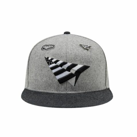 Paper Planes Melton Wool Two Tone Snapback Hat Heather Grey Graphite