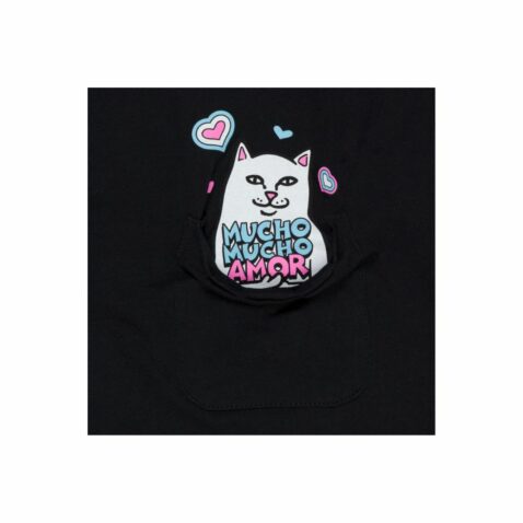 Ripndip x Walter Mercado Lord Nermal Amor Short Sleeve Pocket T-Shirt Black - Image 3