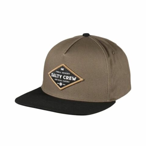 Salty Crew Infield 5 Panel Snapback Hat Olive Black