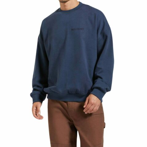 Brixton Embroidered Heavy Weight Crewneck Sweatshirt Washed Navy - Image 2