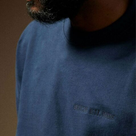 Brixton Embroidered Heavy Weight Crewneck Sweatshirt Washed Navy - Image 3
