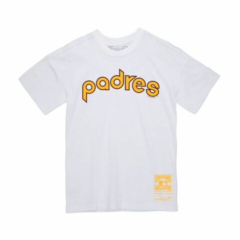 Mitchell & Ness San Diego Padres Wordmark 2 Short Sleeve T-Shirt White