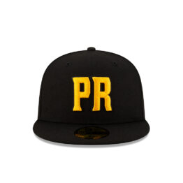 New Era 59Fifty Puerto Rico Baseball Roberto Clemente Official 21 Fitted Hat Black Gold