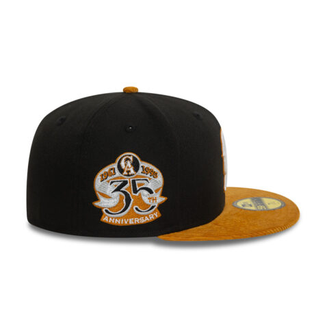 New Era 59Fifty California Angels Contrast Cord Cooperstown Fitted Hat Black Tan - Image 4