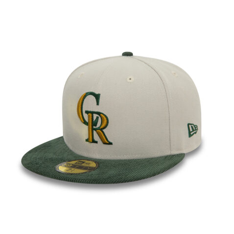 New Era 59Fifty Colorado Rockies Contrast Cord Fitted Hat Cream White Green