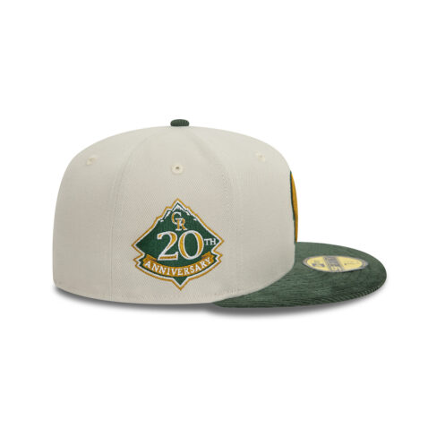 New Era 59Fifty Colorado Rockies Contrast Cord Fitted Hat Cream White Green - Image 4