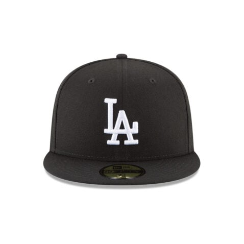 New Era 59Fifty Los Angeles Dodgers 2024 World Series Champions Side Patch Fitted Hat Black White - Image 2