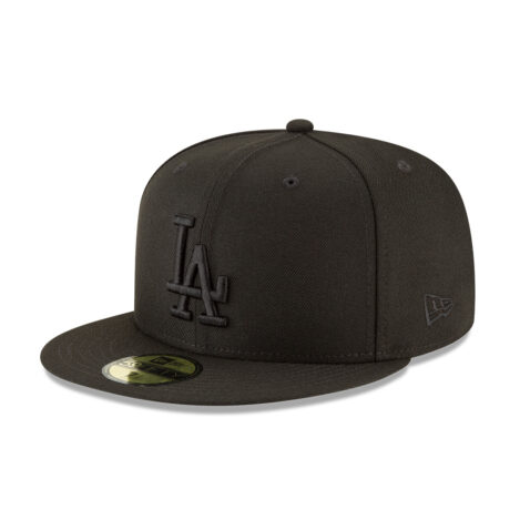 New Era 59Fifty Los Angeles Dodgers 2024 World Series Champions Side Patch Fitted Hat Blackout Gold