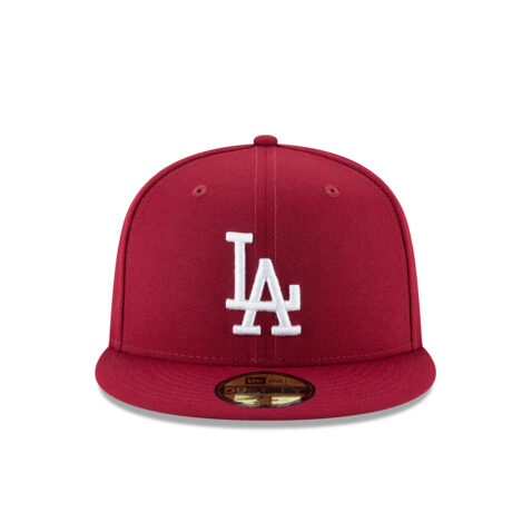 New Era 59Fifty Los Angeles Dodgers 2024 World Series Champions Side Patch Fitted Hat Cardinal Red White - Image 2
