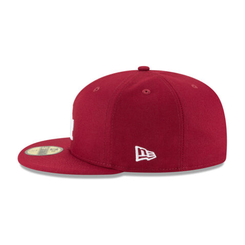 New Era 59Fifty Los Angeles Dodgers 2024 World Series Champions Side Patch Fitted Hat Cardinal Red White - Image 4