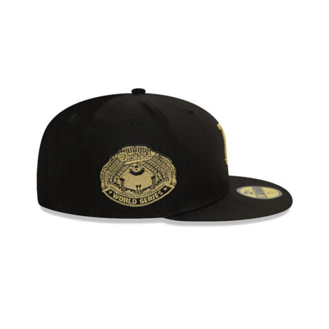 New Era 59Fifty Los Angeles Dodgers Coops Metallic Fitted Hat Black Metallic Gold - Image 4