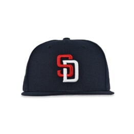 New Era 59Fifty San Diego Padres Maverick Fitted Hat Navy Blue Red White