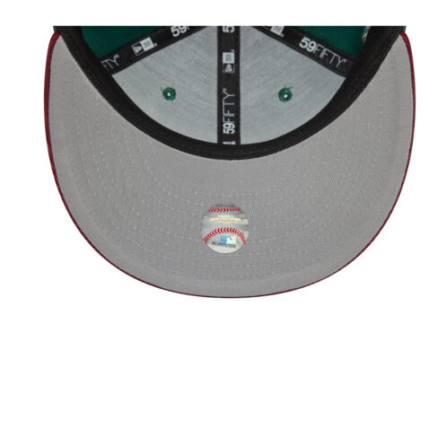 New Era 59Fifty Seattle Mariners Contrast Cord Cooperstown Fitted Hat Dark Green Red - Image 6
