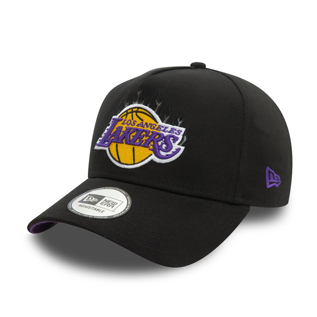 New Era E-Frame Los Angeles Lakers Flame Snapback Hat Black