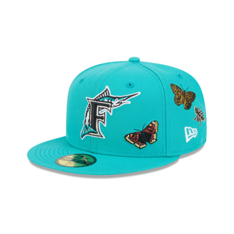 New Era x FELT 59Fifty Florida Marlins Dark Teal Fitted Hat Limited Edition New Era x FELT 59Fifty Florida Marlins Dark Teal Fitted Hat Limited Edition